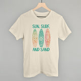 Sun, Surf, And Sand Colorful Surfboards