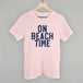 On Beach Time Block Letters