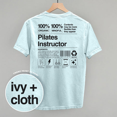 Pilates Instructor Nutrition Facts (Back Print)