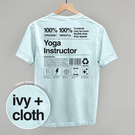 Yoga Instructor Nutrition Facts (Back Print)