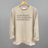 Scary Movies, Cozy Sweaters, Pumpkin Spice