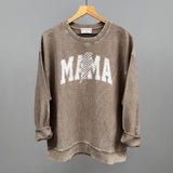 Mama Checkered Lightning Bolt Distressed