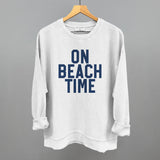 On Beach Time Block Letters