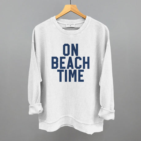On Beach Time Block Letters