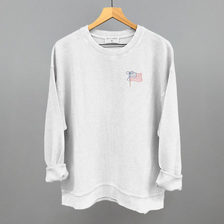 American Flag With Bow (Left Chest)