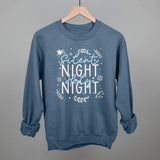 Silent Night Holy Night Blue & White Doodles