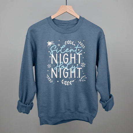Silent Night Holy Night Blue & White Doodles