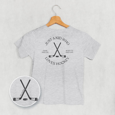 Just A Kid Who Loves Hockey (Kids Back Print)
