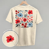 Red And Blue Florals (Back Print)