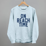 On Beach Time Block Letters