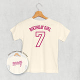 Birthday Girl Varsity #7 (Kids Back Print)