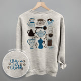 Blue & Brown Coffee Doodles (Back Print)