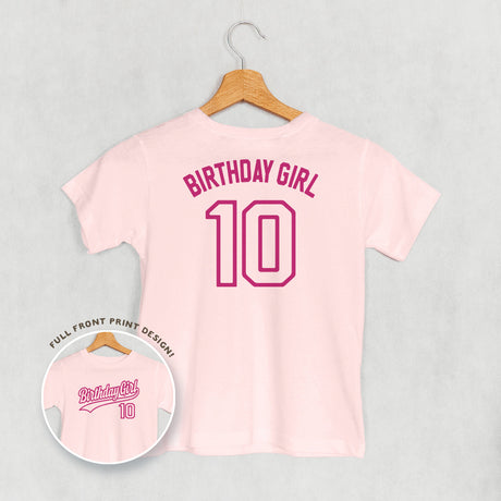 Birthday Girl Varsity #10 (Kids Back Print)