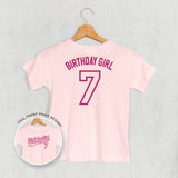 Birthday Girl Varsity #7 (Kids Back Print)