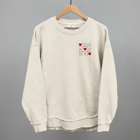 Tic Tac Toe Red Hearts (Left Chest)