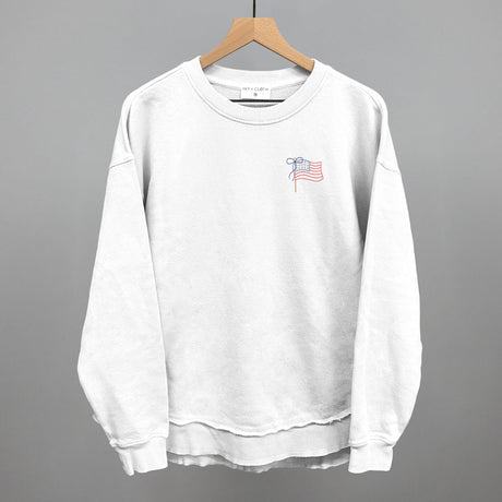 American Flag With Bow (Left Chest)