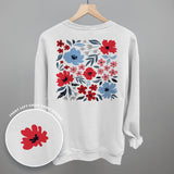 Red And Blue Florals (Back Print)