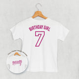 Birthday Girl Varsity #7 (Kids Back Print)