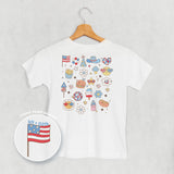 Patriotic Retro Doodles (Kids Back Print)