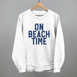 On Beach Time Block Letters