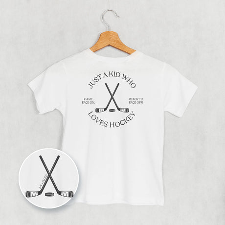 Just A Kid Who Loves Hockey (Kids Back Print)