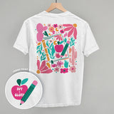 Abstract Floral Teacher Doodle (Back Print)