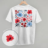 Red And Blue Florals (Back Print)