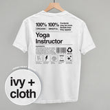 Yoga Instructor Nutrition Facts (Back Print)