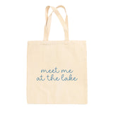 Meet Me At The Lake Blue Script (Tote Bag)