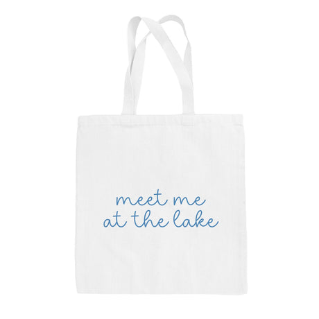 Meet Me At The Lake Blue Script (Tote Bag)