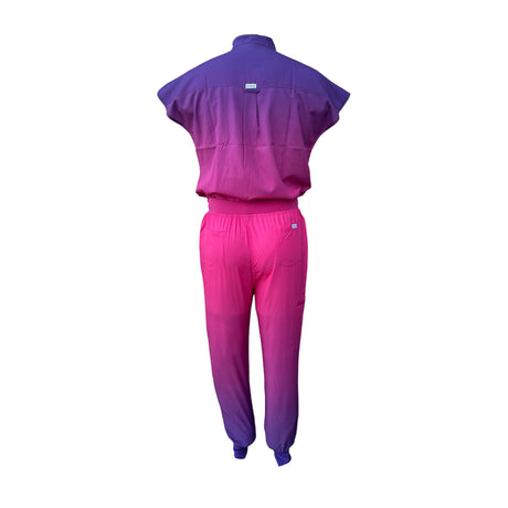 DK Gradient Zipper Scrub Top (Purple/Pink)