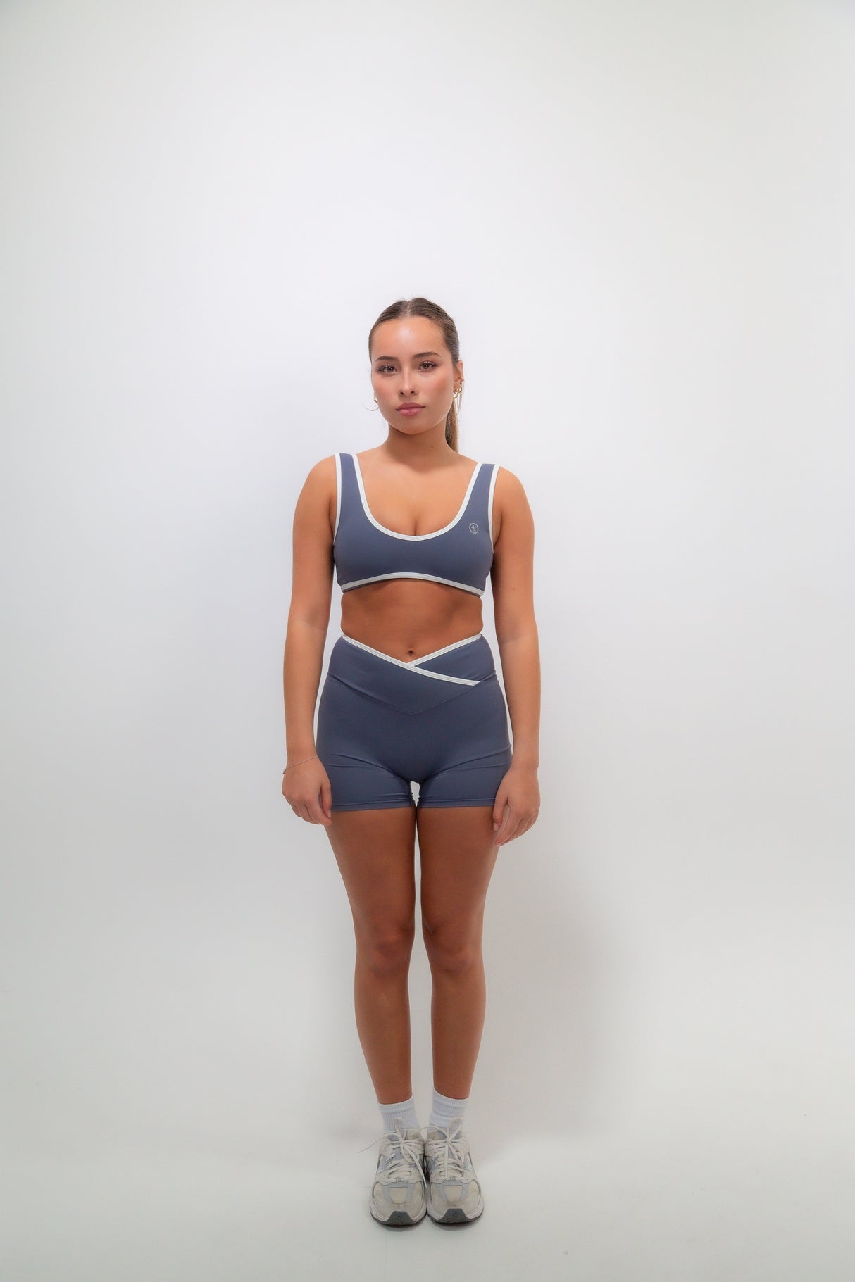 I Am Right Where I Need To Be Slate Blue Butter Shorts