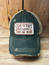 Country Roads-distressed Trucker Hat