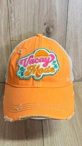 Vacay Mode Distressed Mesh Snapback Baseball Cap