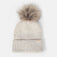 Women's Rib Knit Cuffed Beanie with Pom