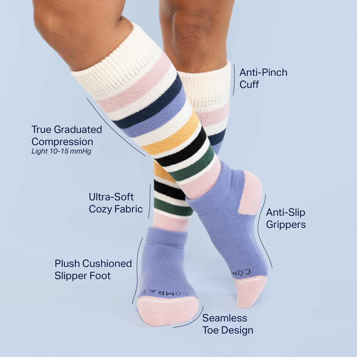 CozyGrip Compression Slipper Socks