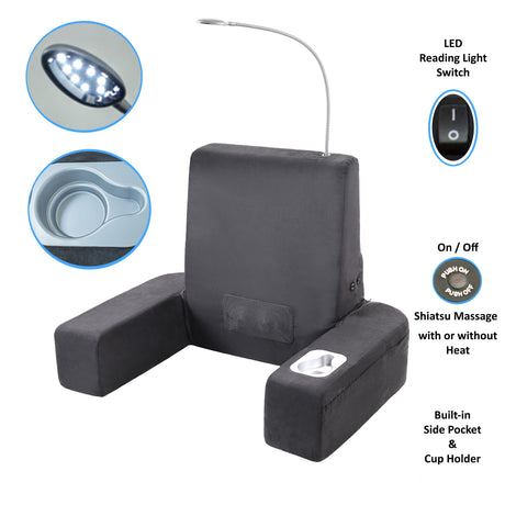 Carepeutic Backrest Bed Lounger with Soothing Warm Shiatsu Massage