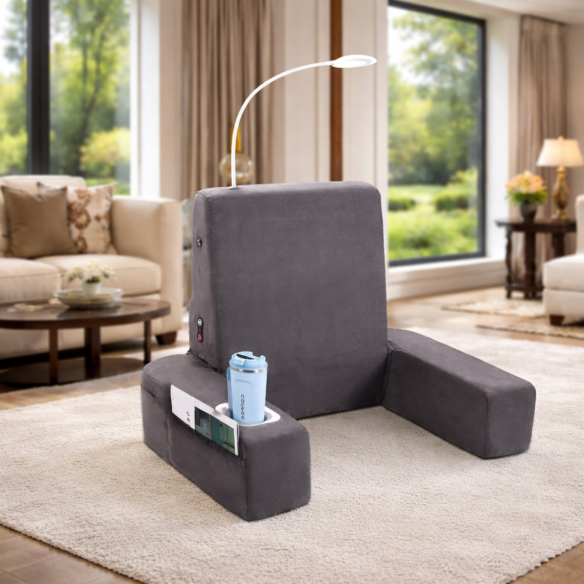 Carepeutic Backrest Bed Lounger with Soothing Warm Shiatsu Massage