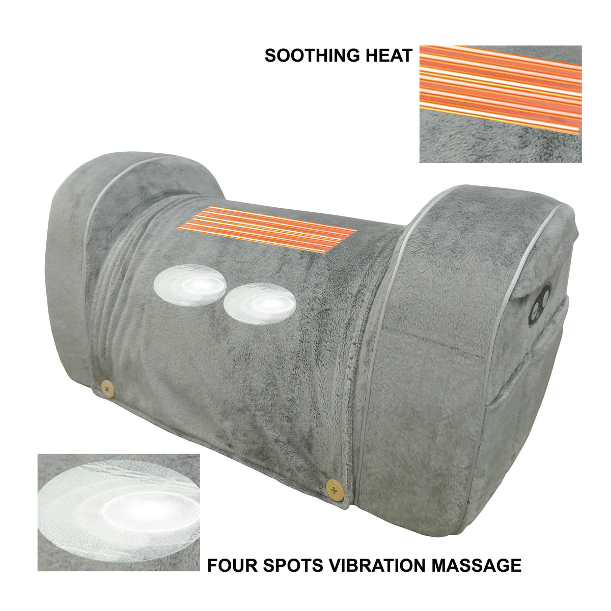 Carepeutic Leg Rest Wedge with Heated Comfort Massage, Vibration Massage, Auto Off