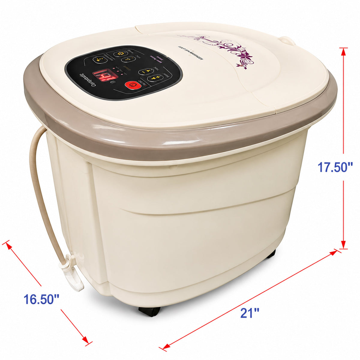 Carepeutic Motorized Hydro Therapy Foot and Leg Spa Bath Massager