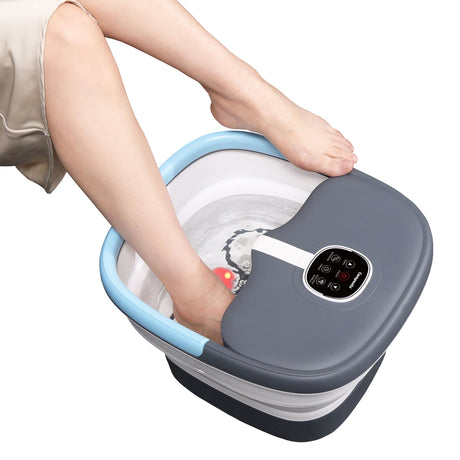 Carepeutic Foldaway Deluxe Foot Spa and Bathing Massager with Red Light and Bubble Therapy