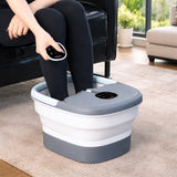 Carepeutic Foldaway Deluxe Foot Spa and Bathing Massager with Red Light and Bubble Therapy