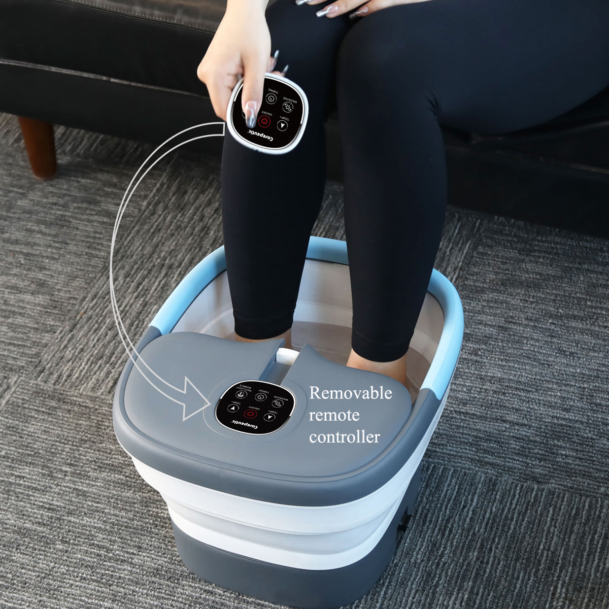 Carepeutic Deluxe Automatic Foot Spa Massager with Remote and Red Light Therapy