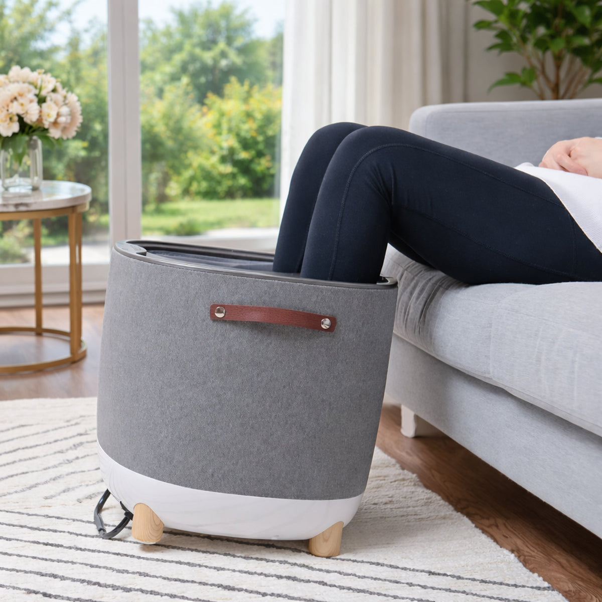 Carepeutic Comfy Home Ottoman & Shiatsu Foot Massager & Air Kneading Calf Massager