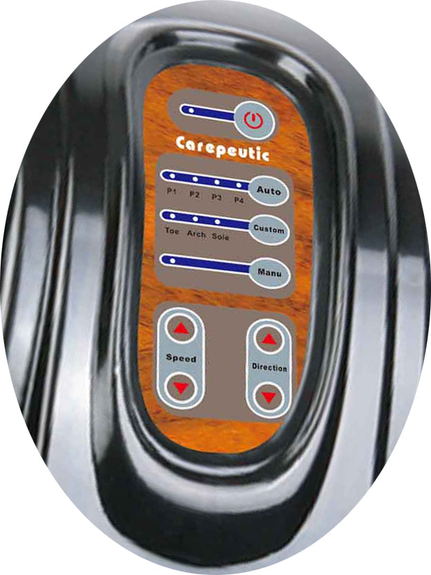 Carepeutic Deluxe Kneading Rolling Shiatsu Foot Massager (Burl-Wood), For Foot or Calf Massage, Suitable to All Foot Sizes