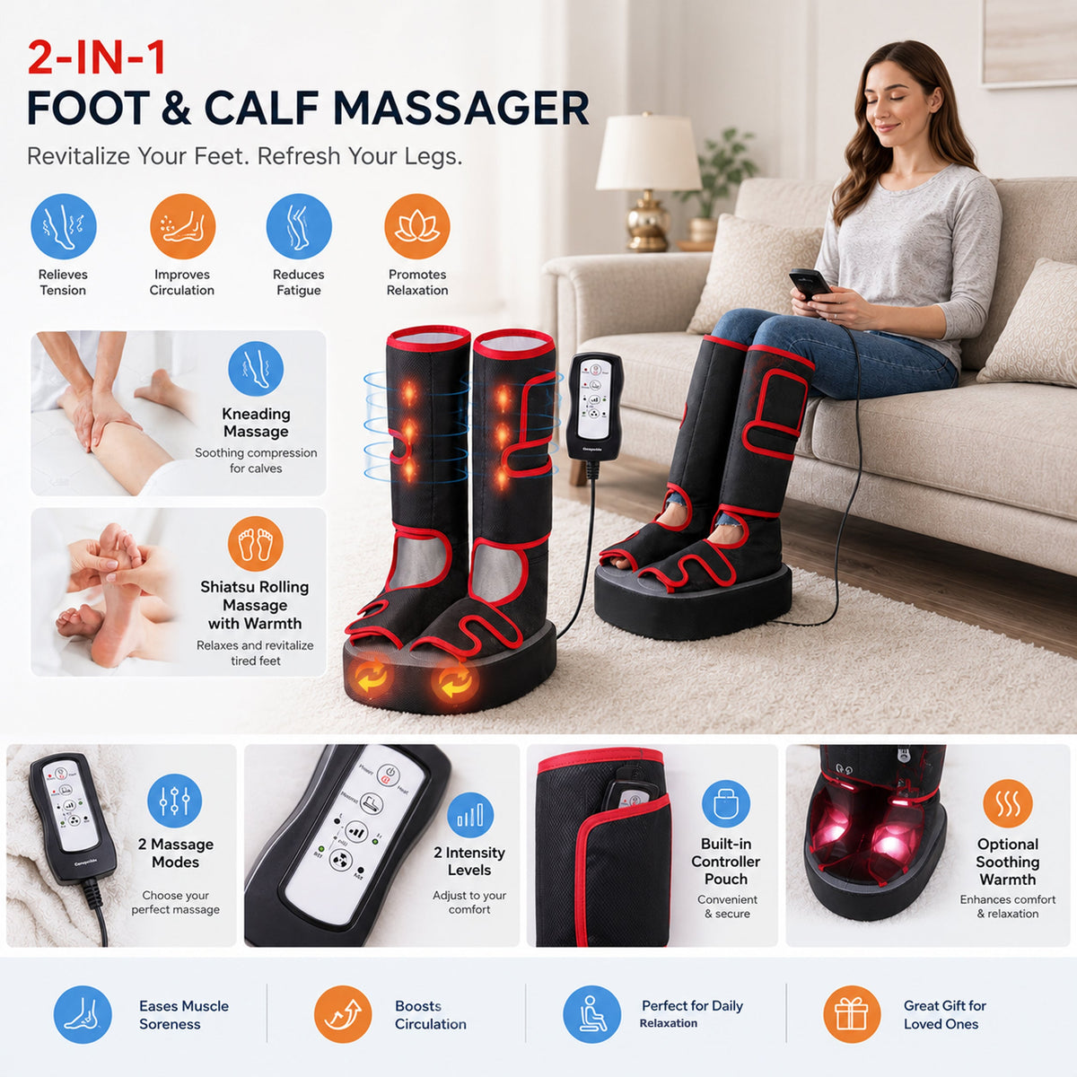 Carepeutic Double Relief Foot and Leg Massager