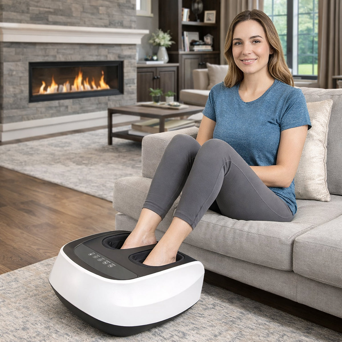 Carepeutic Ionic Air Compression Shiatsu Foot Massager with UV Light and Heat Therapy