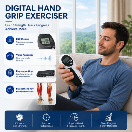 Carepeutic Digital Talking Hand Grip Arm Exerciser for Seniors