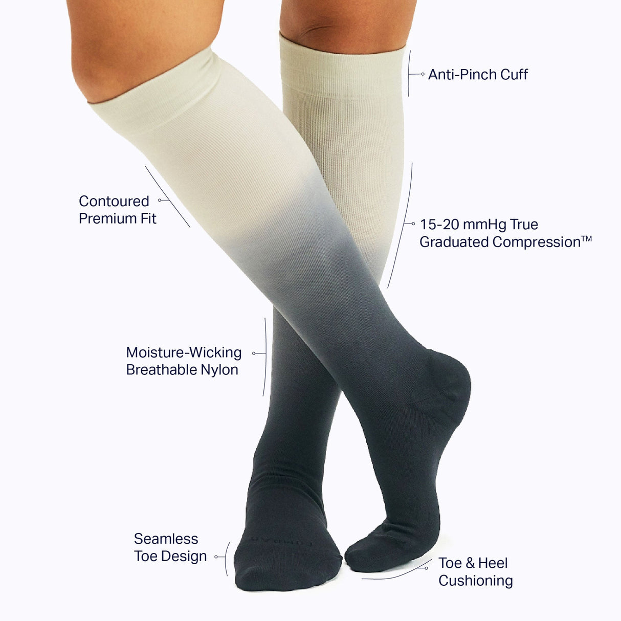Knee-High Compression Socks – Ombre
