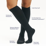 Knee-High Compression Socks – 3 Pack Solids